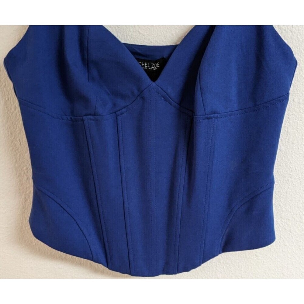 NWT~Women's RACHEL ROY Royal Blue Viscose Blend Pullover Corset Top SM - Picture 5 of 7